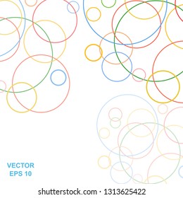 abstract colorful bubbles on white background