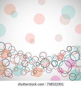 abstract colorful bubbles on white background.