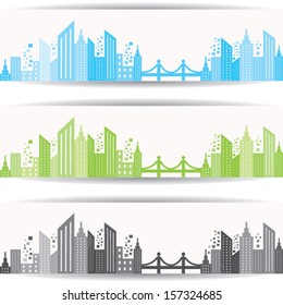 Abstract colorful building design for website banner stock vector