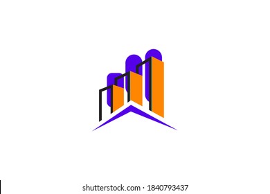 Abstract colorful building and house Vector symbol Design 