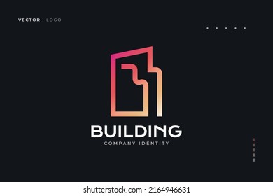Abstract and Colorful Building Logo Design with Initial Letter B Concept