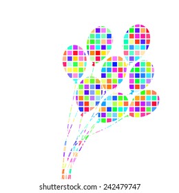 Abstract colorful  Bunch of Ballons vector illustration