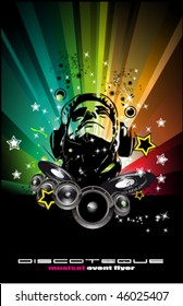 Abstract Colorful Burning Dj Background for Alternative Disco Flyers