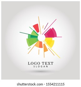 Abstract Colorful & Burst  Logo. Symbol & Icon Vector Template.