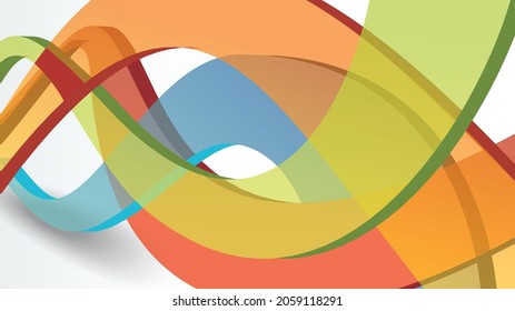 Abstract colorful  business abstract background with 3d glass waves, vector design.