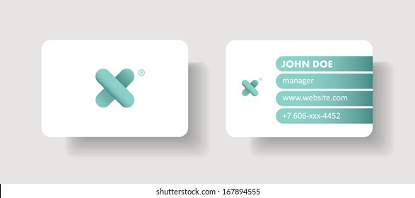 Abstract colorful business card template. Vector illustration.