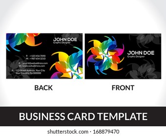 abstract colorful business card template vector illustration