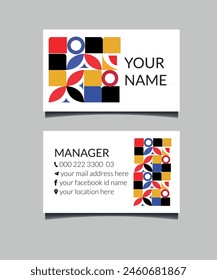 Abstract colorful business card template design