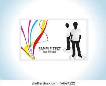 abstract colorful business card vector illustration