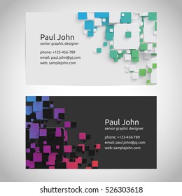Abstract colorful business cards, vector illustration