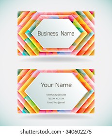 Abstract colorful business card.Vector illustration.