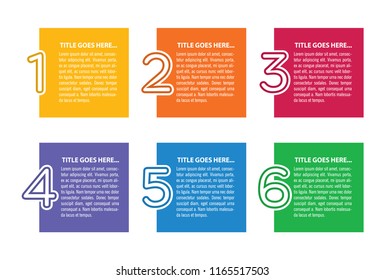 Abstract colorful business infographic template in six steps