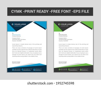 Abstract colorful business letterhead template design