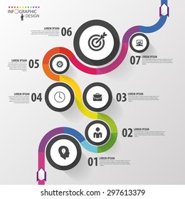 Abstract Colorful Business Path. Timeline Infographic Template. Vector