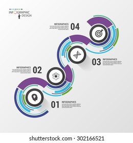 Abstract colorful business path. Timeline infographic template. Vector