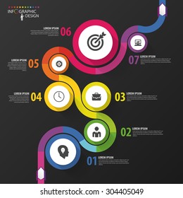 Abstract colorful business path. Timeline infographic template. Vector