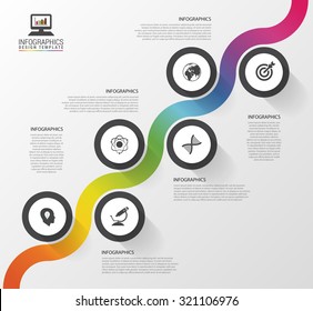 Abstract Colorful Business Path. Timeline Infographic Template. Vector Illustration