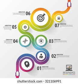 Abstract Colorful Business Path. Timeline Infographic Template. Vector