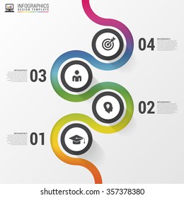 Abstract Colorful Business Path. Timeline Infographic Template. Vector Illustration.