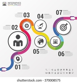 Abstract Colorful Business Path. Timeline Infographic Template. Vector Illustration