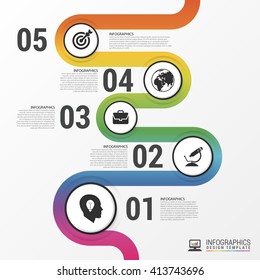 Abstract colorful business path. Timeline infographic template. Vector illustration