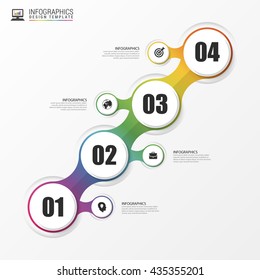Abstract colorful business path. Timeline infographic template. Vector illustration