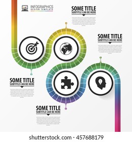 Abstract colorful business path. Timeline infographic template. Vector illustration