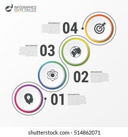 Abstract colorful business path. Timeline infographic template. Vector illustration.