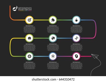 Abstract colorful business path. Timeline infographic template. Vector illustration