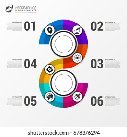 Abstract colorful business path. Timeline infographic template. Vector illustration