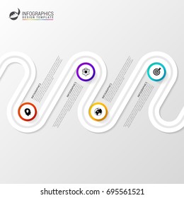 Abstract colorful business path. Timeline infographic template. Vector illustration