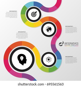 Abstract colorful business path. Timeline infographic template. Vector illustration