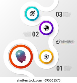 Abstract colorful business path. Timeline infographic template. Vector illustration