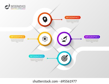 Abstract colorful business path. Timeline infographic template. Vector illustration