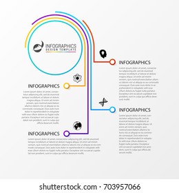 Abstract colorful business path. Timeline infographic template. Vector illustration