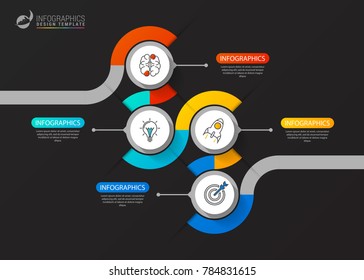 Abstract colorful business path. Timeline infographic template. Vector illustration