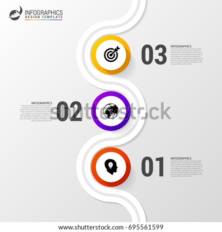 Abstract colorful business path. Timeline infographic template. Vector illustration