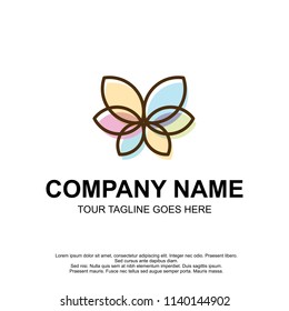 ABSTRACT  COLORFUL BUTTERFLY LOGO
