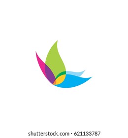 Abstract Colorful Butterfly Logo