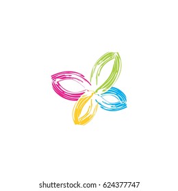 abstract colorful butterfly logo