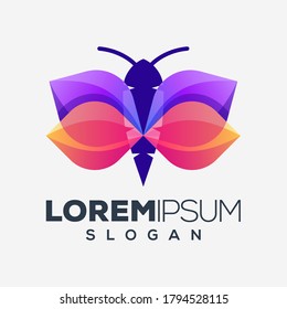 abstract colorful butterfly logo design