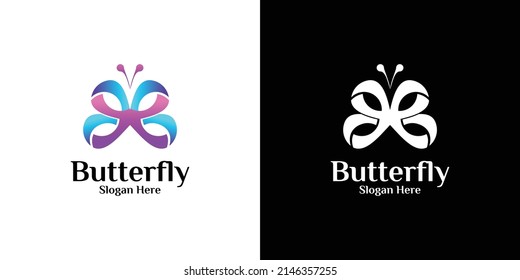 Abstract Colorful Butterfly Logo Icon