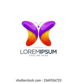 Abstract Colorful Butterfly Logo Vector Template