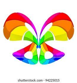 Abstract colorful butterfly over white for design