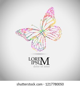 Abstract colorful butterfly. Vector