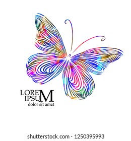 Abstract colorful butterfly. Vector