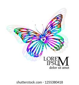 Abstract colorful butterfly. Vector