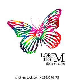 Abstract colorful butterfly. Vector