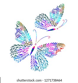 Abstract colorful butterfly. Vector