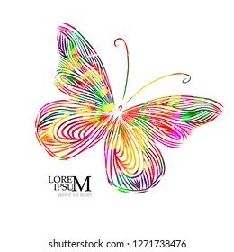 Abstract colorful butterfly. Vector